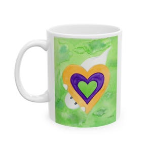 mug - Adorable Ghost with Heart - The Ghostie Series | Cute Halloween Gift, Witchy Decor, Perfect for Coffee Lovers
