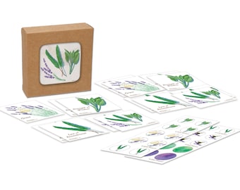 16 Gift Tags with 20 Stickers in Gift Box - The Herb Series 2 - Lavender, Rosemary, Sage Handmade, 100% cotton rag heavy weight paper