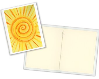 1 Small Journal - The Sky Series - Sun, Hand Made, 16 blank pages 100lb paper, sketchbook, travel notebook, gratitude, notes