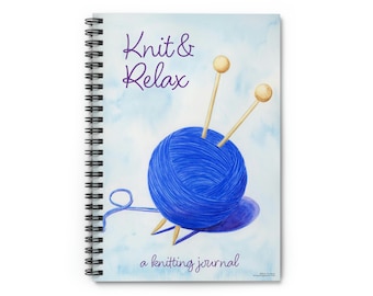 Knitting Journal Spiral Notebook - Ruled Line - Knit and Relax