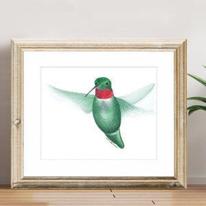 Hummingbird Art Print - The Hummingbird Series - Vibrant Hummingbird Hello Wall Decor for Nature Lovers & Bird Enthusiasts