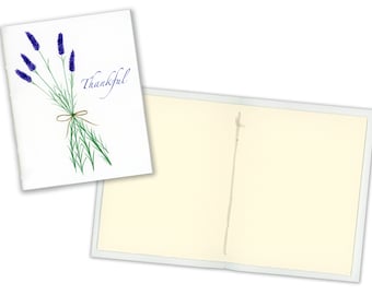 1 Small Journal - The Lavender Series - Thankful Lavender Bouquet, Hand Made, 16 blank pages, sketchbook, travel notebook, gratitude