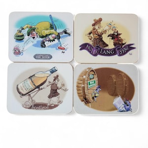 Lot of 4 Scottish Whisky Coasters
