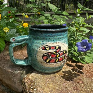 Florida King Snake  ‘Love the Unloved’ Collection:   ceramic handmade mug with thumb rest