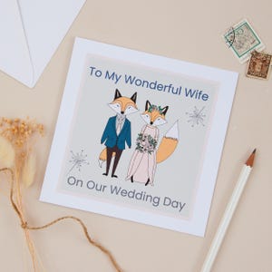 Carte de mariage pour ma femme | carte de vœux personnalisée pour le mariage d'une femme | de moi à vous carte de mariage d'épouse | Avec enveloppe de luxe blanche