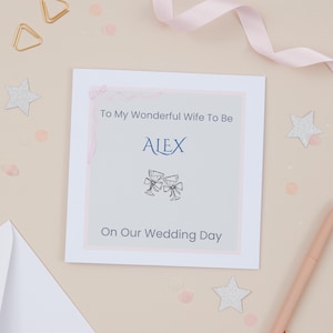 Carte de mariage pour ma future femme | à personnaliser pour ma mariée Matin de mariage | carte de mariage pour femme | Avec enveloppe de luxe blanche
