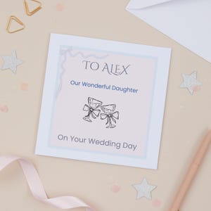 Daughter Wedding Day Card: Personalised Marriage Card with Luxury Envelope
