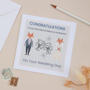 Niece Wedding Card: Congratulations Card with Luxury Envelope