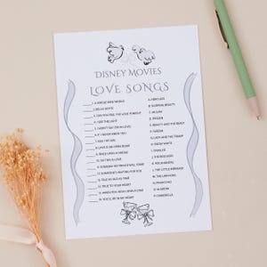 Romantic Disney Movie Trivia | Fun Wedding Reception Trivia| Disney Movies Love Songs Game | Fun Trivia | Wedding Icebreaker | Bridal Shower