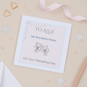 Niece Wedding Day Card: Personalised Congratulations, Luxury Envelope