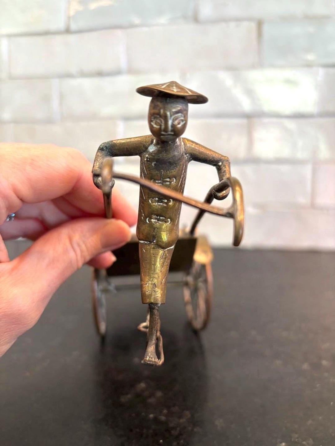 Unique and Rare Vintage Asian Rickshaw Figurine - Etsy