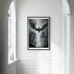 Fourth Wing Wall Art Printable | Dragon Fantasy Art Print | Digital Download | Bookish Decor | Fantasy Character Art | Violet Inspired