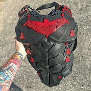 Redhood chest armor, Redhood Cosplay costume, Redhood Vest custom symbol