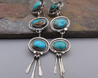 Royston Turquoise Boho Srebrne Kolczyki Południowo-Zachodnie