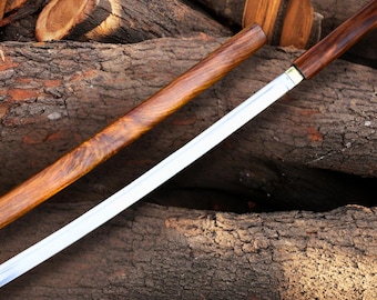 Hand Forged Japanese Tanto Sword | Shirasaya Rosewood Sheath