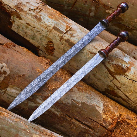 Handmade Damascus Steel Roman Gladius Sword | Full Tang Replica