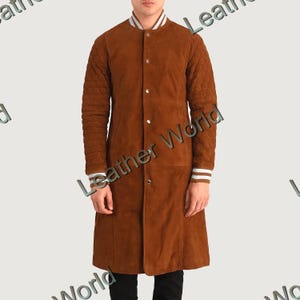 Men’s Premium Sheepskin TAN Suede Leather Blazer, Jacket Style Handmade Stylish Coat, Anniversary Gift, Gift for Him