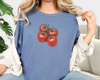 Tomatoes Painted Fruit Shirt, Vintage Graphic, Coquette Style, Retro Graphic, Pinterest Aesthetic, Y2K, Cottagecore, 90s Top, Historical