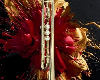 La Llama - Trompeta - Fotografía - Regalo para músico - Arte de jazz - Regalo de graduación