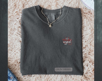 Fallen Angel Embroidered T-Shirt | minimalist devil shirt