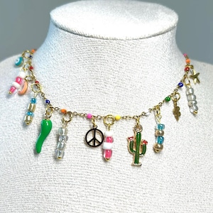 Women&#39;s gold stainless steel necklace - charms, charms and grigri pendants, trendy jewelry, birthday gift for Mother&#39;s Day