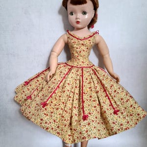 1950&#39;s Style Floral Cotton Dress for Cissy Doll or other 21&#39;&#39; Fashion Dolls, Handmade Doll Dress & Petticoat, Doll Clothing, Doll Dresses