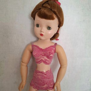 Pink Lace Cissy Doll Lingerie Set for 21&#39;&#39; Cissy Doll, Vintage Cissy Undergarments including Bra & Panties