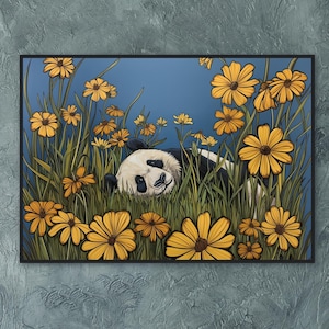 Panda Wall Art Baby Panda Print Nursery Animal Portrait Panda Bear Gift for Her Animal Wall Decor