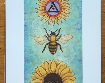 Sun / Bee / Sunflower Signed Limited Edition Archival Fine Art Print
