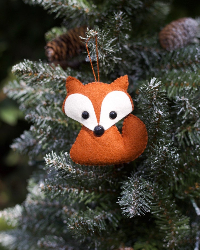 Wool Felt Fox Plush Toy Christmas Ornament Baby Mobile Etsy UK