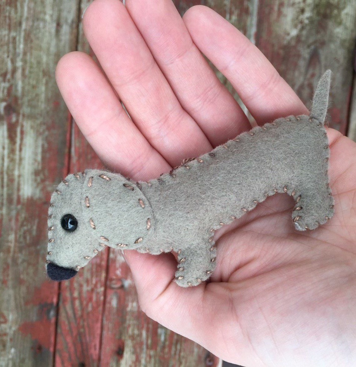 Wool Felt Dachshund Wiener Dog Christmas Ornament Keychain Etsy