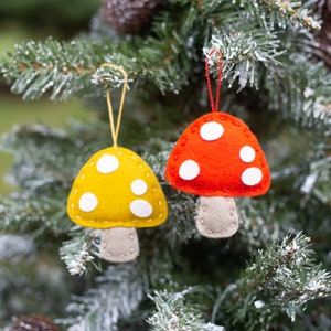 Handcrafted Wool Felt Mushroom Ornament - Unique Keychain, Bag Charm, Car Rearview Mirror Decor, and Baby Mobile Attachment