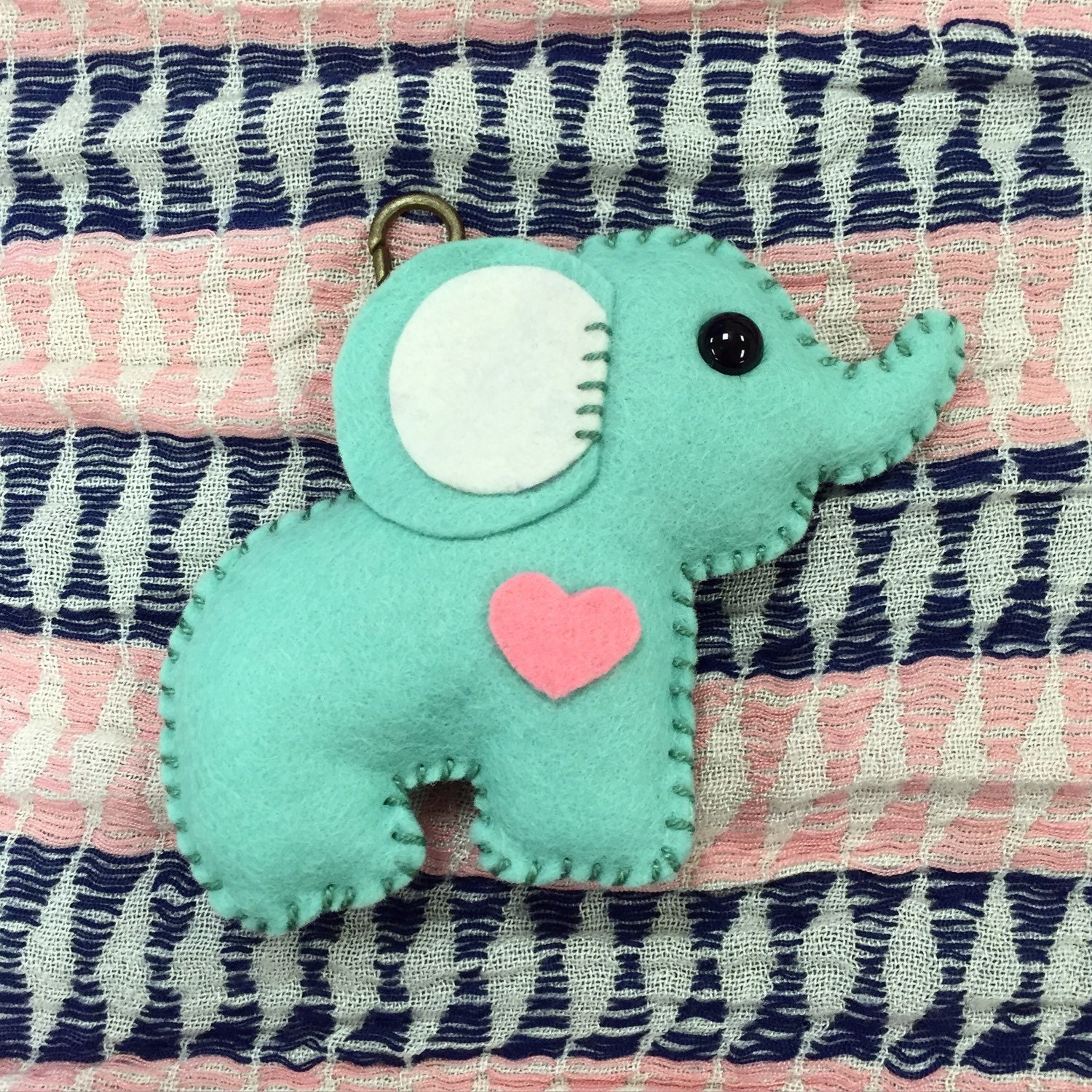 Wool felt elephant ornament keychain mobile attachment car Etsy