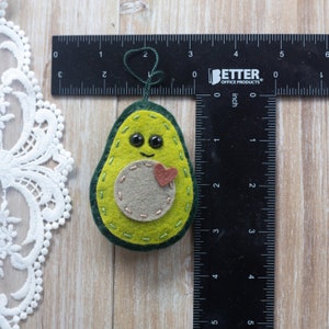 wool felt avocado christmas ornament / keychain / mobile attachment / rearview mirror decoration image 3