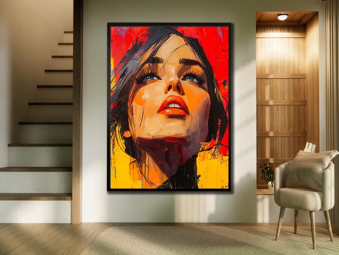 Abstract Woman Face Canvas Print: Modern Framed Wall Art - Etsy