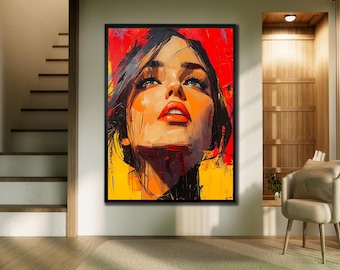 Abstract Woman Face Canvas Print: Modern Framed Wall Art