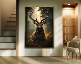 Deer Canvas Print, Stag Wall Art, Ready to Hang