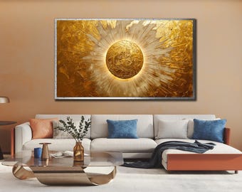 Golden Sun Canvas Print: Sunrise Wall Art, Spiritual Home Decor, Ready to Hang