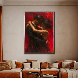 Tango Couple Wall Art, Musical Art Print, Romantic Poster, Lover Wall Decor, Office Wall Decor, Tango Dancer Canvas,Perfect Gift for Couples