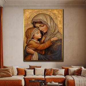 Holy Family Canvas Art, 3d Jesus Canvas Art Print, Nativity Poster, Religious Wall Decor, Spiritual Paintings, Christian Gift for Home