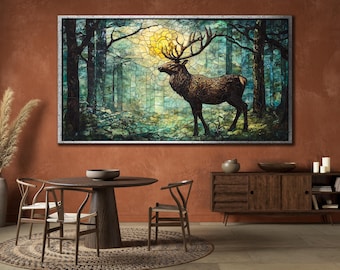 Deer Canvas Wall Art: Ready to Hang Animal Print