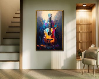 Guitar Canvas Print: Abstract Musical Instrument Wall Art