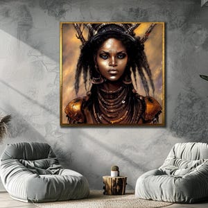 American Indian Woman Canvas, Ethnic Wall Art,Indian Chief Framed Art Print, Indigenous Painting, Tribal Art Print,Native Girl Pictures
