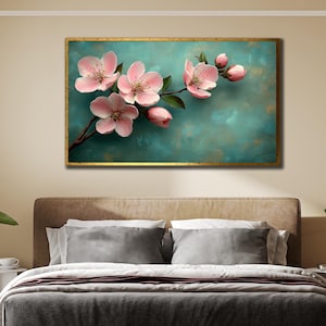 Pink Sakura Wall Art, Sakura Tree Art Print, Sakura Tree Poster, Flower Wall Decor, Office Wall Decor, Japanese Wall Decor, Asian Canvas Art