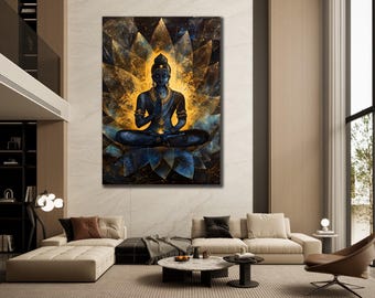 Lienzo enmarcado del Señor Shiva: Impresión 3D del dios hindú