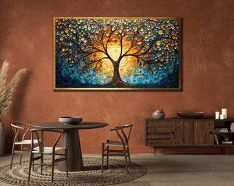 Tree of Life Canvas Print: Mystical Colorful Tree Art, Ready to Hang