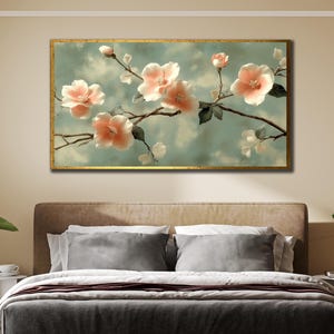 Pink Sakura Wall Art, Sakura Tree Art Print, Sakura Tree Poster, Flower Wall Decor, Office Wall Decor, Japanese Wall Decor, Asian Canvas Art