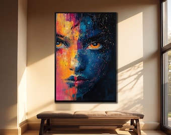 Abstract Woman Face Canvas Print: Modern Home Decor