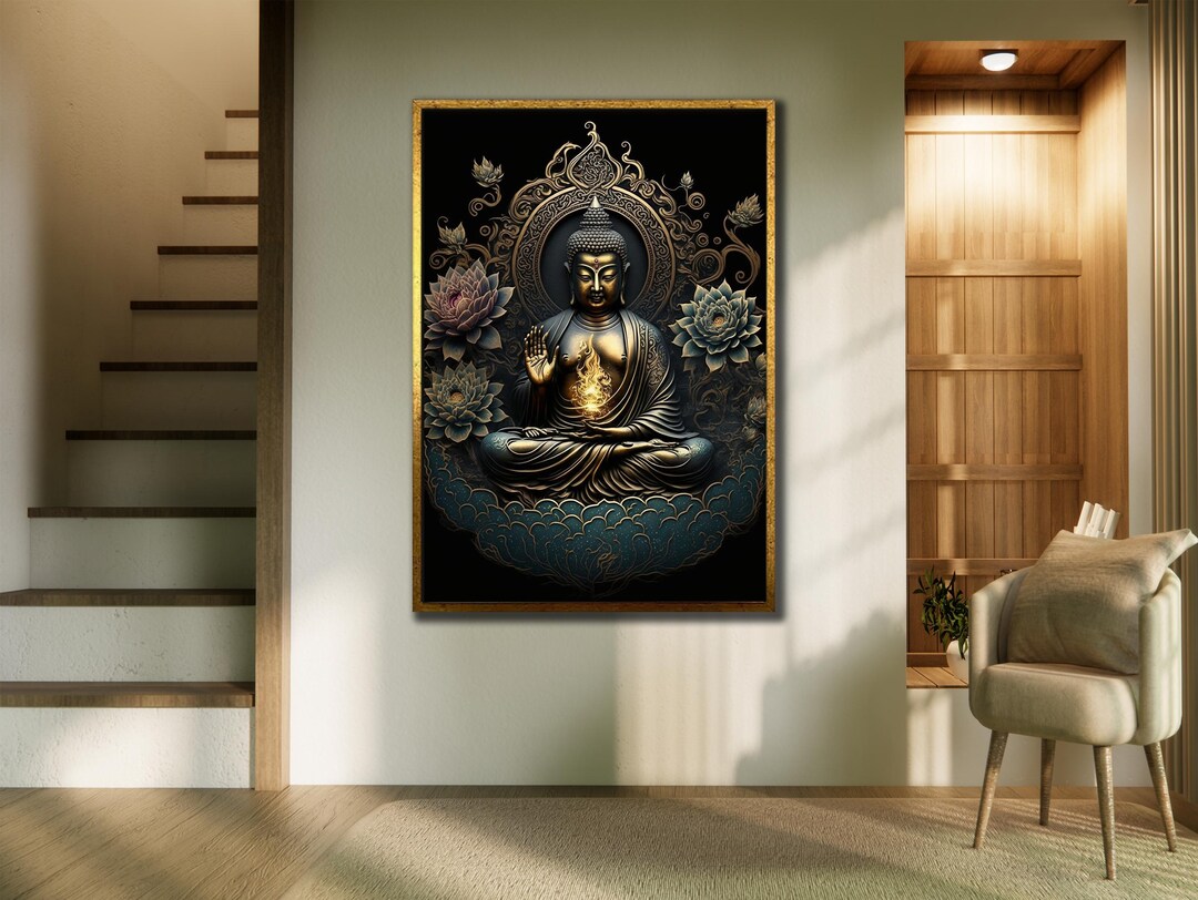Lotus Buddha Canvas Print: Asian Zen Wall Art - Etsy