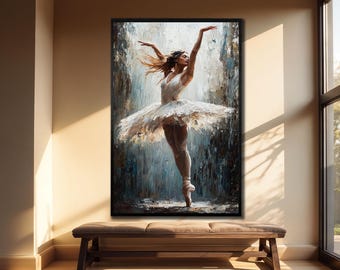 Canvasprint ballerina: elegante balletkunst aan de muur, klaar om op te hangen